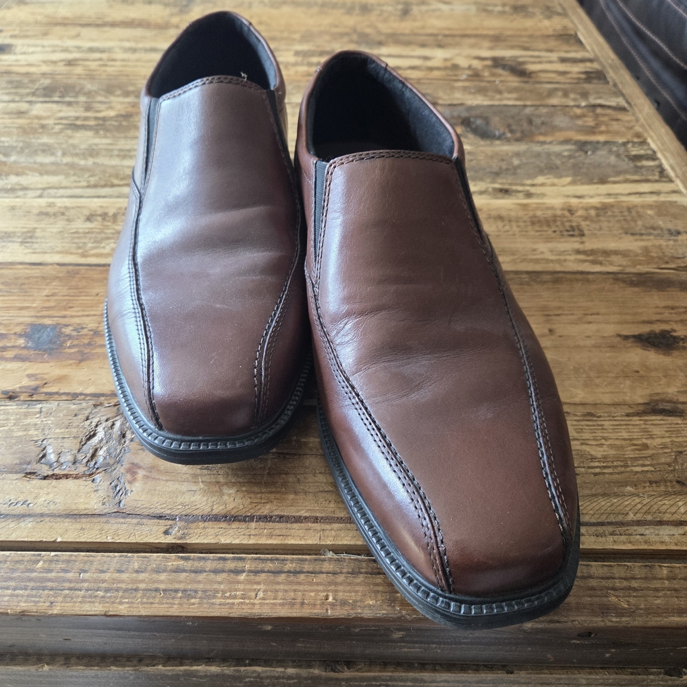 Bostonian Men's Brown Leather Slip-On Loafers Dress Shoes 9 1/2 W